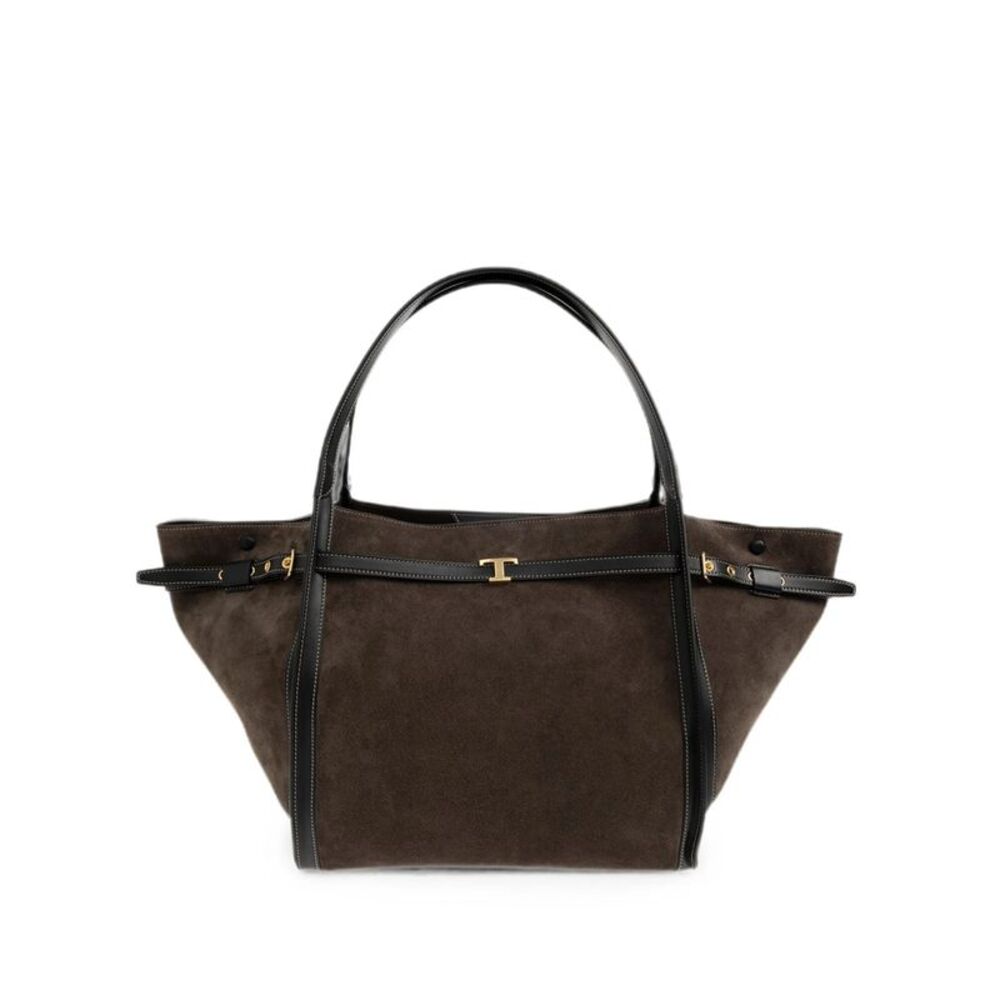 Borsa Shopping T Signature In Pelle Scamosciata Media Women